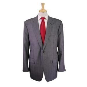 Tom James Holland & Sherry Gray Plaid 2-Btn Custom Made Suit 42L